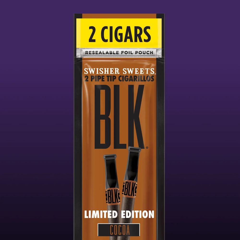 Swisher Sweets BLK Tip Cocoa Cigarillos | 2 For 1.29 | 30 Pouches
